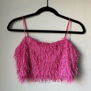brand new Shein medium pink fluffy tank top